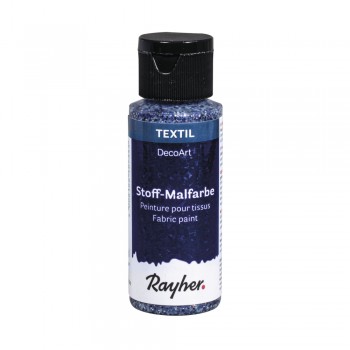 Barva na textil Rayher 59ml - glitrová - půlnoční modrá